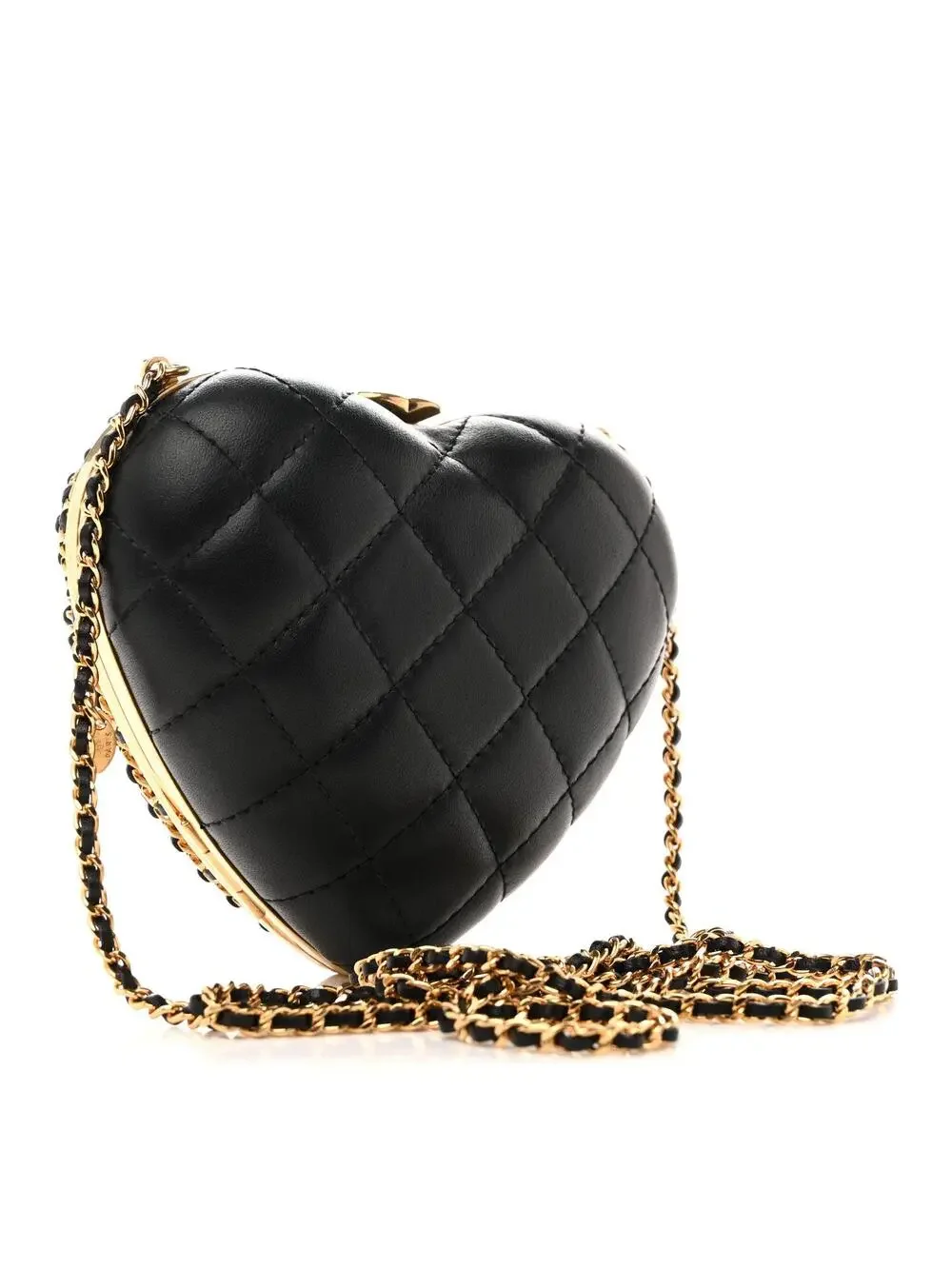 Chanel Metal Lambskin Quilted Cc Heart #267526C74B
